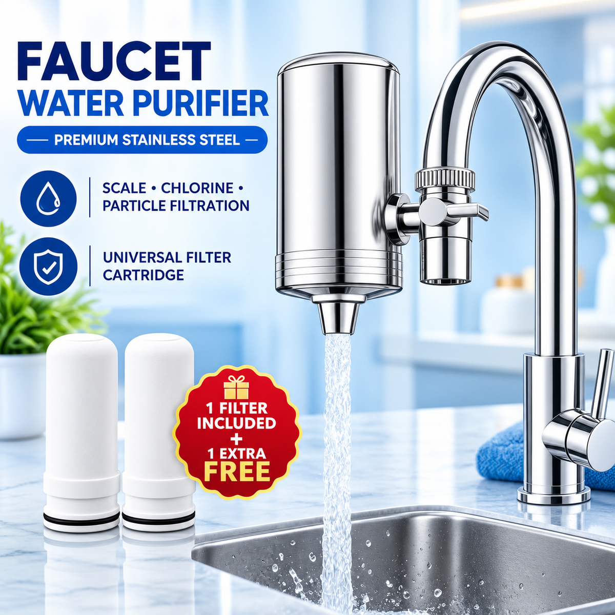 HydroSteel™ Tap Water Purifier