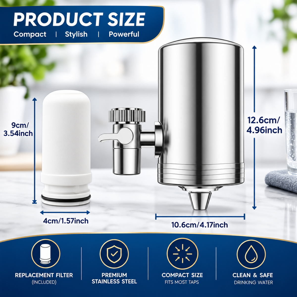 HydroSteel™ Tap Water Purifier