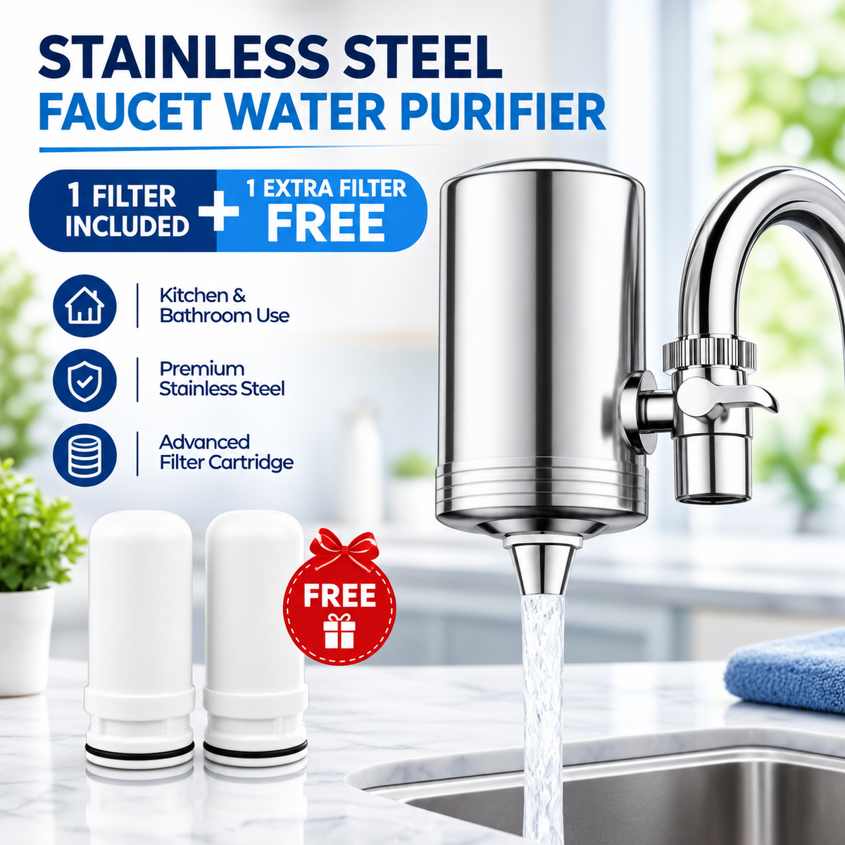 HydroSteel™ Tap Water Purifier